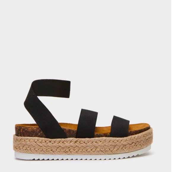 Steve Madden Kimmie Platform Espadrille Sandals in Black - Picture 2 of 3